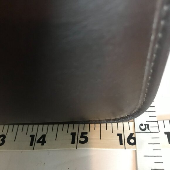 JACK ROGERS Mens Executive Leather Briefcase Messenger Bag Brown Zip Top 16" - Picture 10 of 12